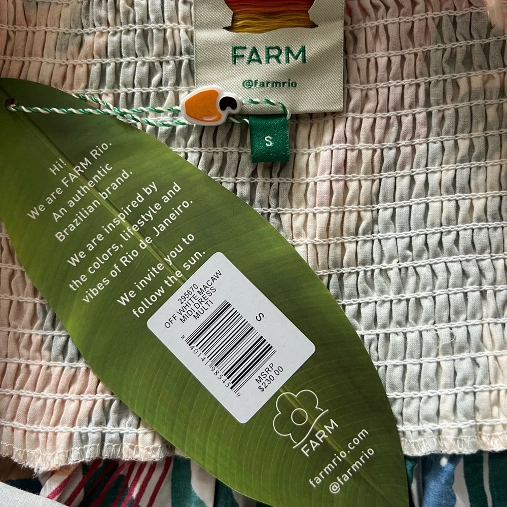 NWT Farm Rio Macaw Midi Dress Small - Picture 10 of 12
